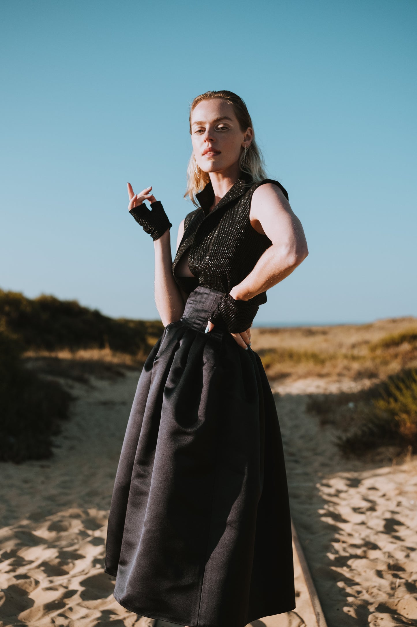 High-waisted Midi Skirt