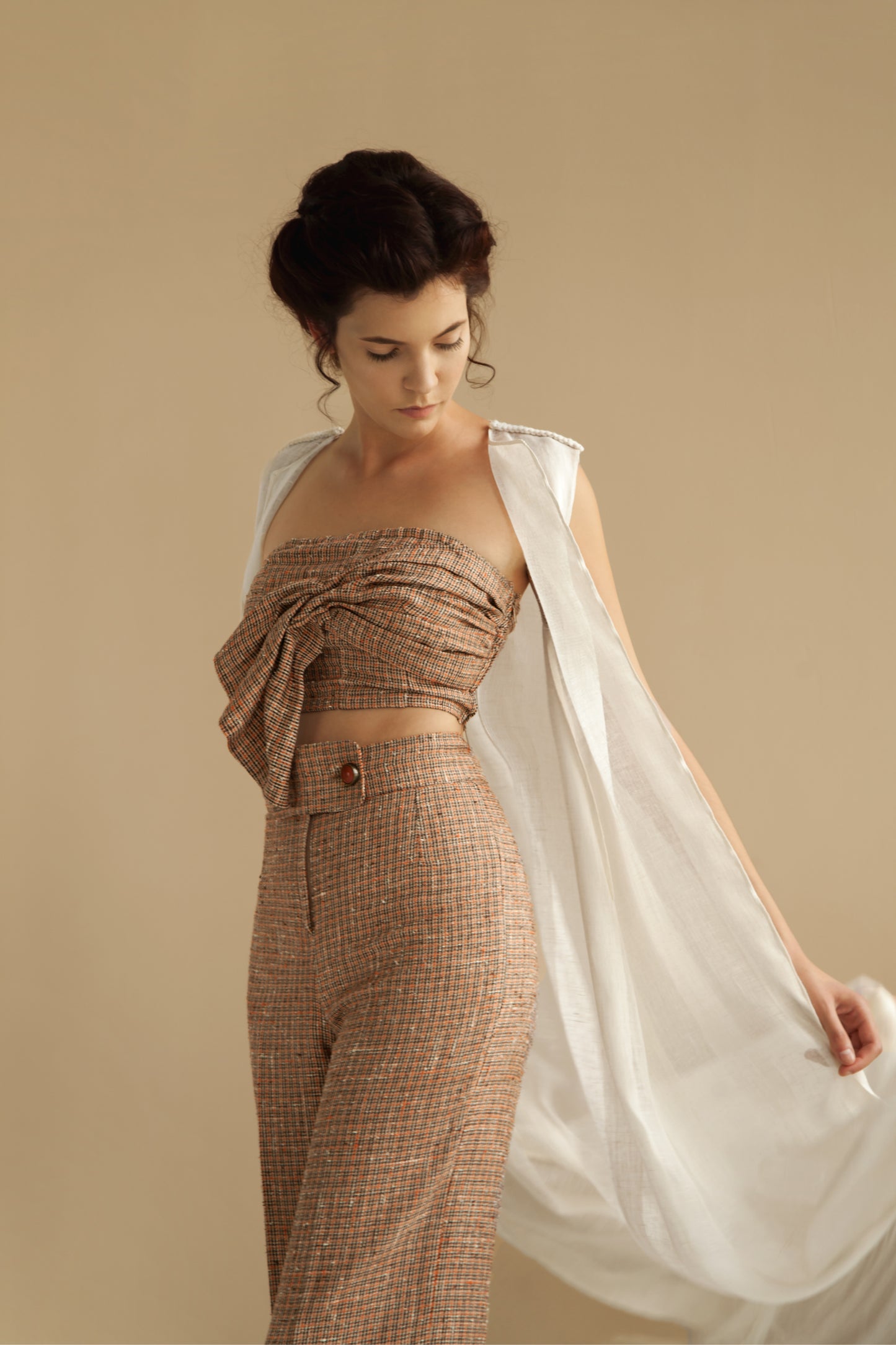 High-rise linen palazzo pants