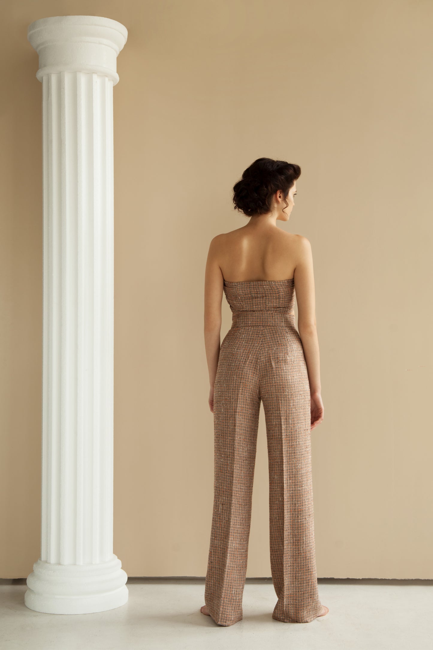 High-rise linen palazzo pants