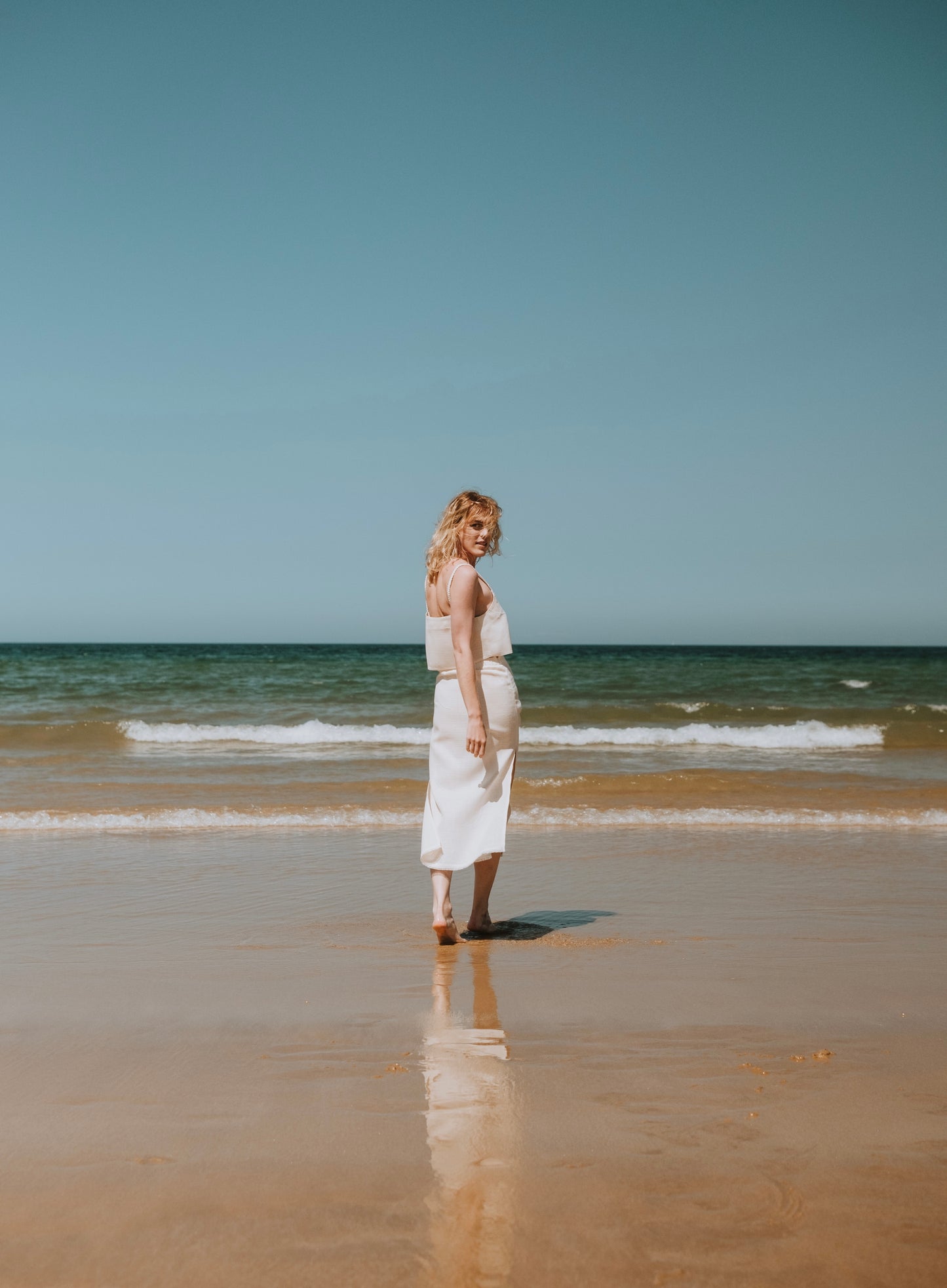 Linen Crop Top and Skirt